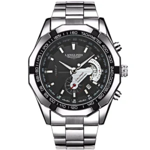Quartz Watch Men’s Stainless Steel Waterproof Luminous Date Business Watch