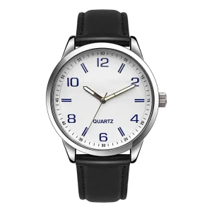 Quartz Watch PU Strap Men’s Watch Unisex Wristwatch