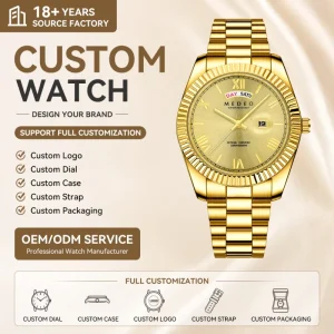 Quartz Watch Sports Date Stainless Steel Waterproof Men’s Business Wrist Watch