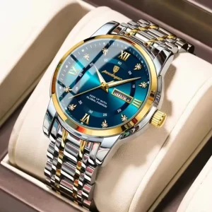 Quartz Watch for Men Luxury Diamonds Waterproof Man Gold Wrist Watches Luminous Stainless Steel Quartz Clock Male 936