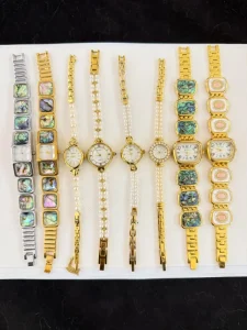 Quartz Watch for Woman Vintage Style Pearl Shell Watch Waterproof Brass Japanese Movement