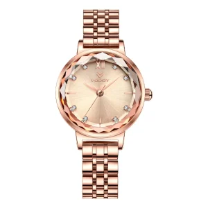 Quartz Watch for Women Waterproof Design Rose Gold Stainless Steel Pointer Style 30M Water Resistant