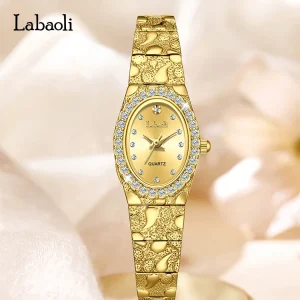 Quartz Watch with Diamonds, Water Resistant, for Ladies Casual Wear