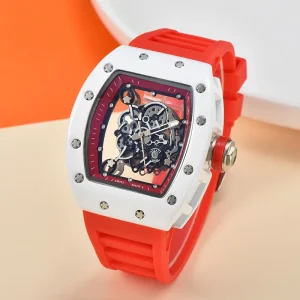 Quartz Watch with Silicone Band, Analog Dial & Alarm, Men’s Diving Sports Watch