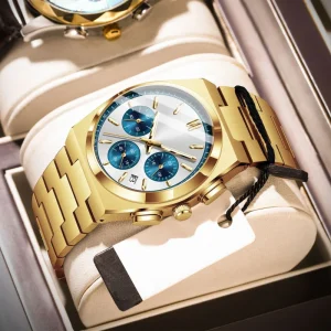 Quartz Watches for Men Luxury Sport Stainless Steel Gold High Quality Custom logo Waterproof Wristwatch Factory Price