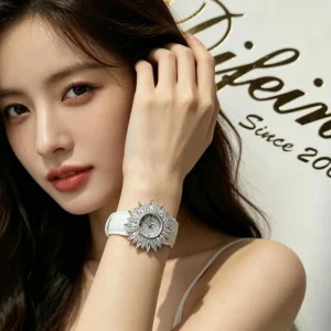 Quartz Women’s Watch Casual Business Fashion Leather Strap Analog Display Glass 30bar Water Resistant Brass