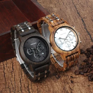 Quickshipment Quartz Chronograph Couple Wood Watch OEM