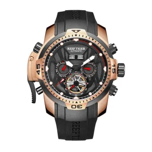 REEF TIGER RGA3532R Sport Watch Complicated Dial with Year Month Perpetual Calendar Big Steel Case Watches