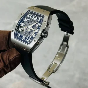 RM Luxury Self winding Ultra thin Titanium Skeleton Design Barrel shaped Dial Sports Wristwatch Mechanical Watch