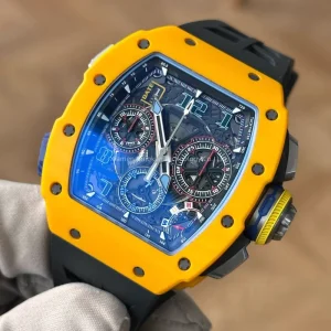 RM Series Dual Chronograph Watch with Skeleton Dial, Carbon Fiber and Titanium Material, Men’s Automatic Mechanical Watch