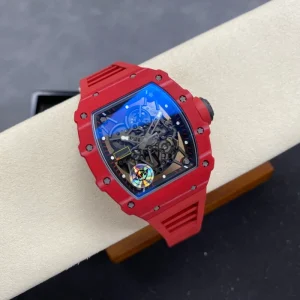 RM3502 Ultra Light Carbon Fiber Hollow Dial Automatic Mechanical Movement Breathable Silicone Strap Men’s Watch