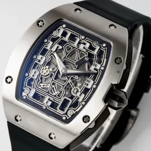 RM67 Ultra Thin Skeleton Dial Barrel Case Sport Hip Hop Diver Watch Aluminum Alloy Automatic Movement Custom Design