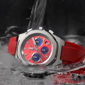 Red Color Sport Chronograph Watch Men Wrist Waterproof Luxury Custom Watches
