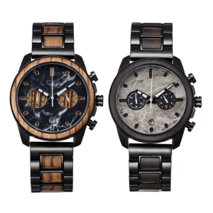 Reloj De Alta Gama Wood Stone Stainless Steel Case Back Montre Homme Watch for Men
