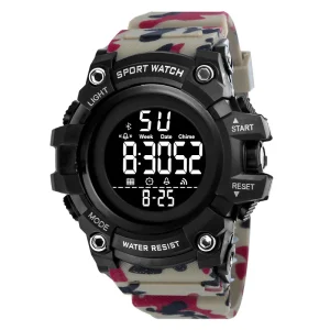 Reloj Digital Black Sport Watch for Men Water Resistant 30 Meters Fashion Multifunction Wristwatch