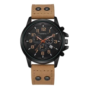 Reloj Hombre Fashion Men’s Watches Luxury Men Casual Leather Quartz Watch Male Business Calendar Wristwatch Relogio Masculino