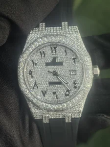 Reloj Para Hombre Luxury Business Watch Auto Date Feature Moissanite VVS Iced Out