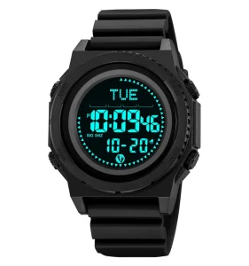 Reloj Para Hombre SKMEI 2626 Men’s Digital Sport Watch with LED Display Compass Pedometer 3 Alarms and Plastic Band