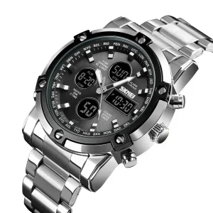 Relojes Hombre Stopwatch Luxury 1389 Metal Wrist Mens Digital Watch
