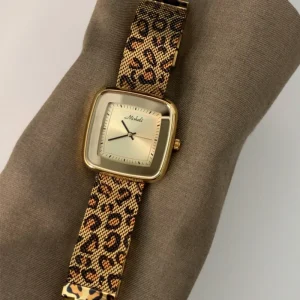 Retro Elegant Watch Leopard Print Wide Watch Straps Casual Women’s Watch