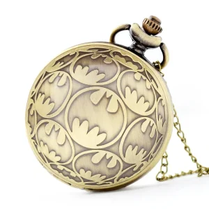 Retro Flip Cover Pocket Watch European Style Unisex Alloy Quartz