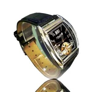 Retro Hot Products Skeleton Automatic Mechanical Watches for Men Wrist Watch Leather Band