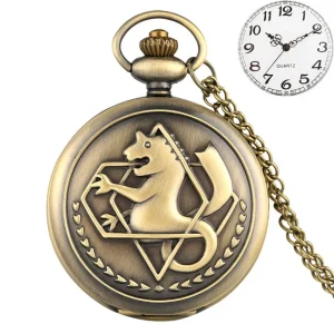 Retro Necklace Chain Pendant Watch Vintage Bronze Silver Black Quartz Pocket Watch for Gift