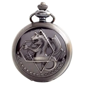 Retro Pocket Watch Fullmetal Alchemist Cartoon Seahorse Watch Anime Pocket Watch