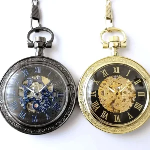 Retro Roman Big Face Pocket Watch Automatic Mechanical Pocket Watches