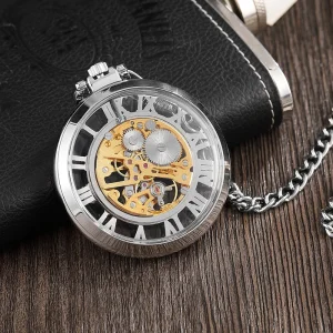 Retro Roman Hollow Gear Pocket Watch Manual Mechanical Pocket Watches