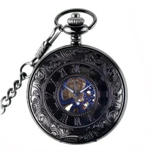 Retro Roman Pocket Watch Number Automatic Mechanical Pocket Watches