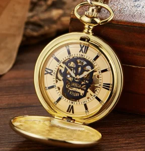 Retro Skull Pocket Watch Smooth Surface Manual Mechanical Pocket Watches