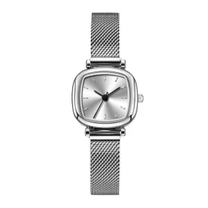 Retro Square Unisex Diver Sport Student Watch Mechanical Stainless Steel Mesh Strap 36mm