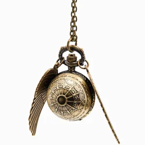 Retro Style Flip Top Spherical Necklace Quartz Pendant Watch with Hands and Digital Dial Diameter 27MM Round Pocket Watch