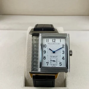 Reversible Mechanical Watch Dual Face Display Automatic Rectangle Dress Watch for Men