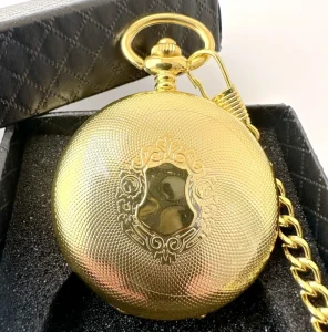 Roman Face Heart Gold Manual Mechanical Pocket Watch