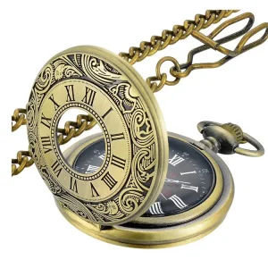 Roman Gold Design Clamshell Antique Dial Pocket Watch Men and Women Decorative Large Commemorative Retro