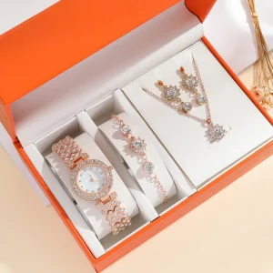 Rose Gold Diamond Women’s Quartz Watch Alloy 37mm 316L Stainless Steel