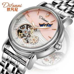 Rotatable Flowers Women Luxury Fashion Moon Phase Waterproof Automatic Mechanical Watch Reloj