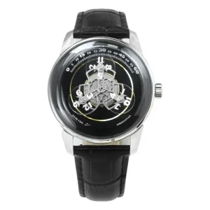 Rotating Disc Stainless Steel Mechanical Watch Unisex Dial Floating Numbers Automatic Skeleton Dress Watch