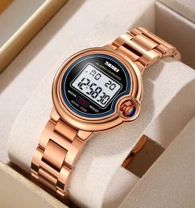Round Blue Balloon Watch 36 mm Stainless Steel LED Digital Women Watch Luxury Relojes Para Mujer