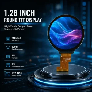 Round TFT LCD Display 240×240 Resolution SPI Interface 1.28 Inch Small LCD Free View Wearable LCD Module Circle Screen