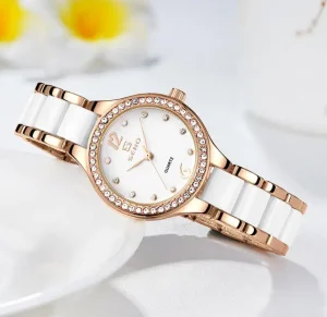 Round Timing Diamond Large Dial Alloy 3ATM Waterproof Luminous Women’s Quartz Watch