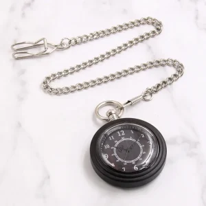 Round Vintage Wooden Pocket Watch Engravable Groomsmen Gift 5th Wood Anniversary Gift to Him