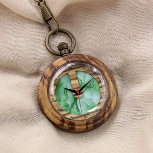 Round Vintage Wooden Pocket Watch Engravable Groomsmen Student Gift Anniversary Gift to Him
