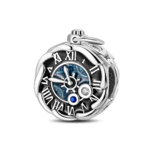 S925 Sterling Silver Rose Gold Plated Classic Vintage Rose Cut Zircon Certified Pocket Watch Charm Pendant Women Everyday