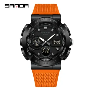 SANDA Fashion Digital Watches for Men Waterproof Sport Watch Man Top Brand Sport Dual Display Wristwatch Montre Homme