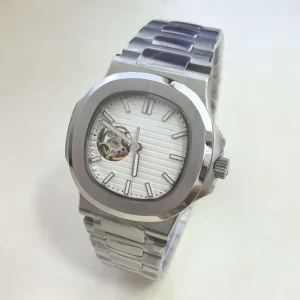 SEIKO NH38 Movement 41mm Fully Automatic Mechanical Men’s Watch Hollowed out Stainless Steel Mineral Glass 10Bar Water Resistant