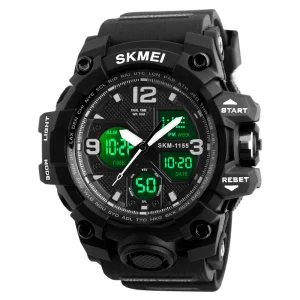 SKMEI 1155B Men Sports Digital Watch Waterproof Analog Digital Display with Buckle Clasp for Men