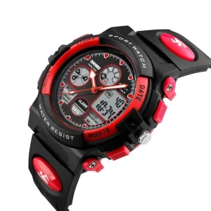 SKMEI 1163 Digital Sport PU Band Male Stop Gift Clock Hand LED Men Watch Dual Display Analog Waterproof Chronograph Watches